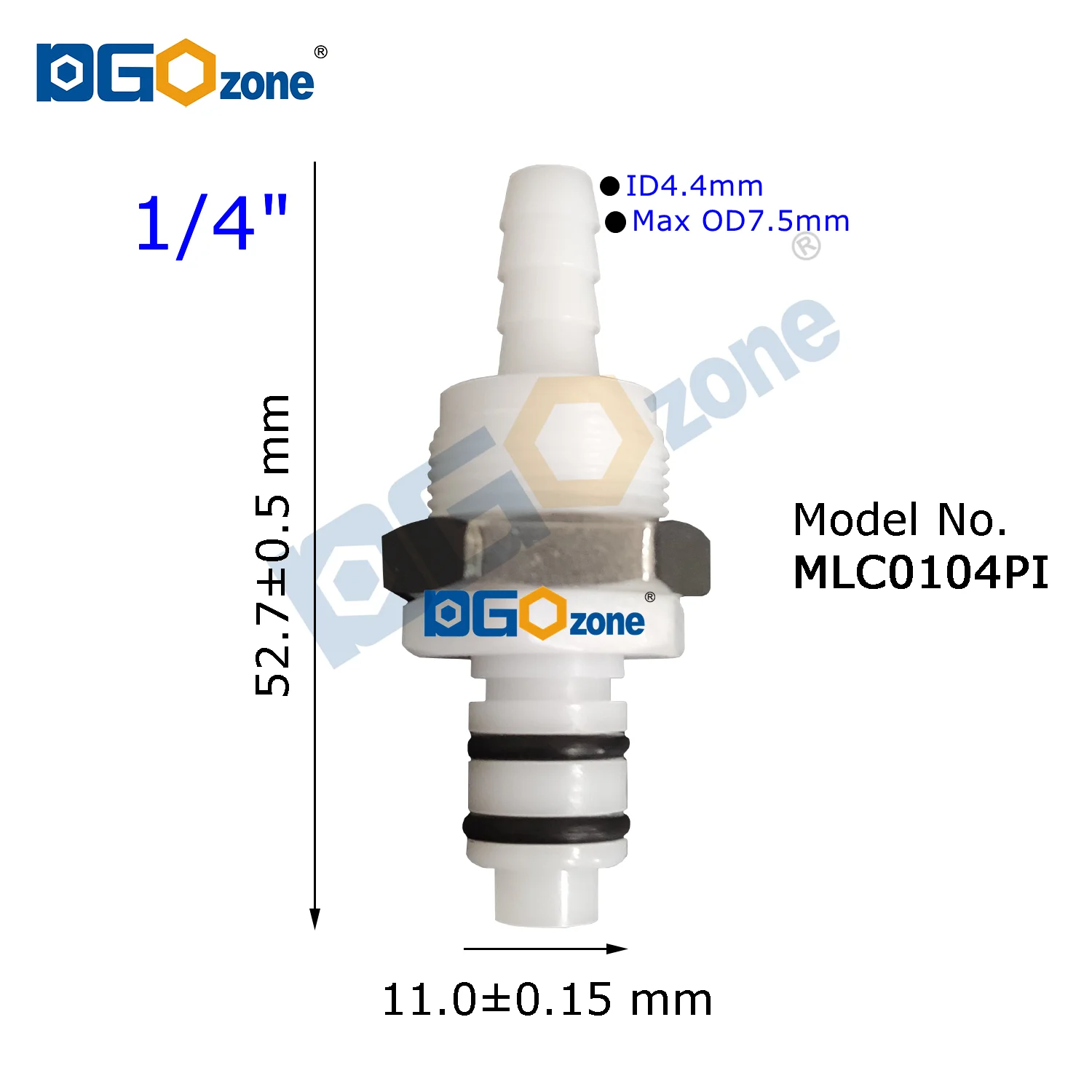 

1/4 "5/16" 3/8" большие муфты для отверстий, монтажная соединительная панель, пластиковый быстрый разъем с клапаном DGOzone
