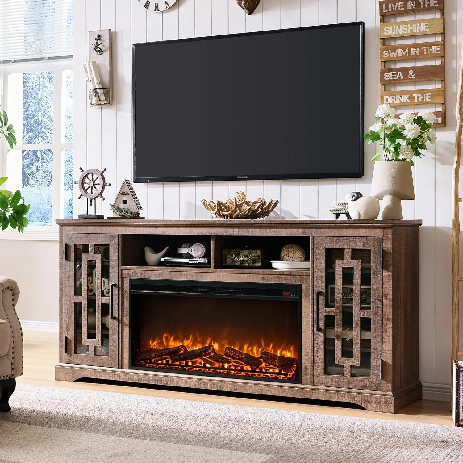 Fireplace TV Stand with 36