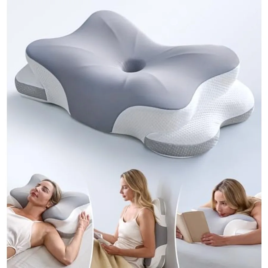 

Ultra Pain Relief Cervical Neck Pillow for Sleeping, 5X Support Ergonomic Contour Pillow for Deep Sleep, Cooling Memory Foam Pi