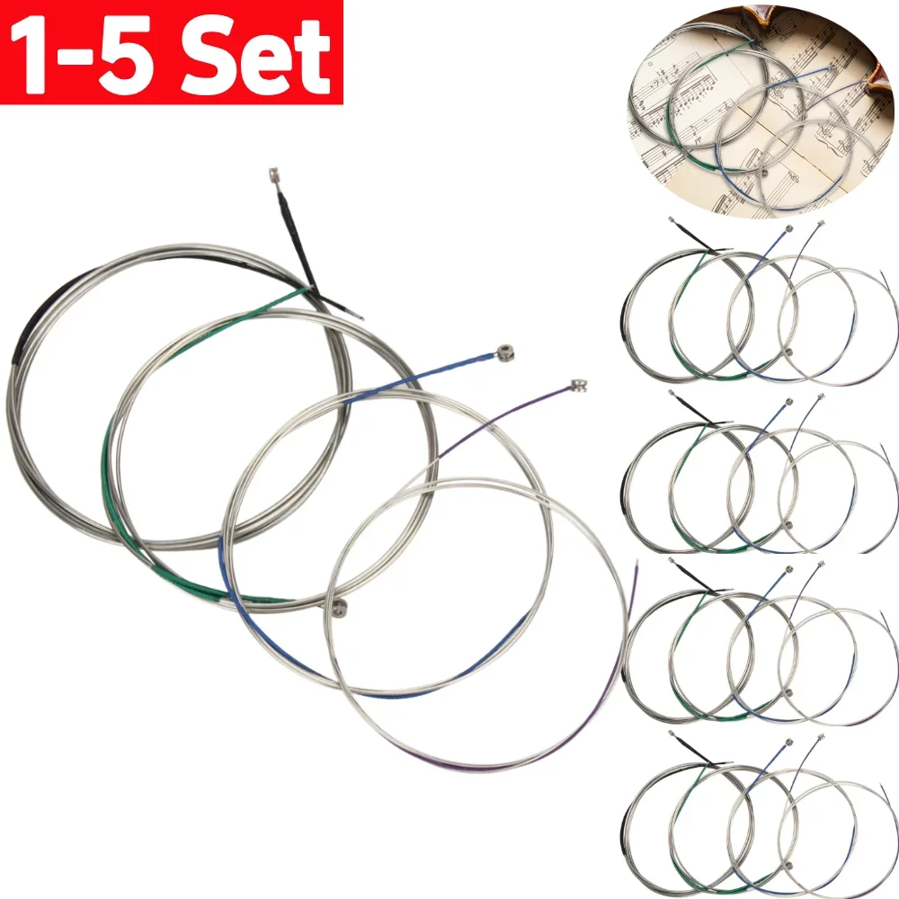 1-5er Set Cello-Saiten aus Deutschem Silber C-G-D-A Stahlkern Umwickelte Cello-Saiten für Vollformat 4/4 3/4 Musikinstrumententeile