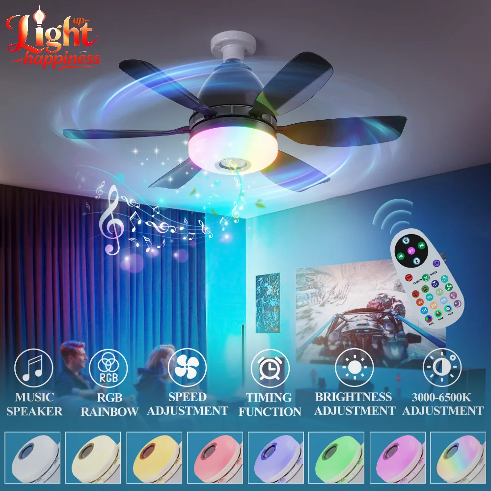 Smart Ceiling Fan - Ventilador de Teto LED com Mudança
