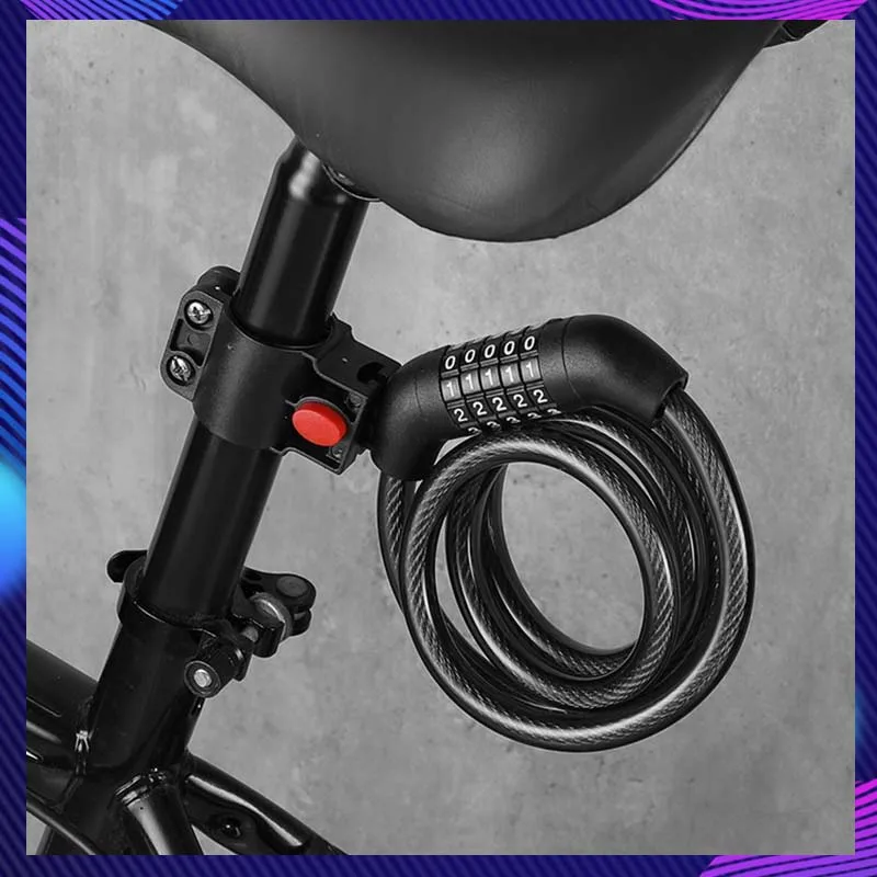 

Bicycle Lock With Password Lock For Bicycle Mountain Bike Electric Steel Cable Lock With Bicycle Lock Mount Bicycle Accessories