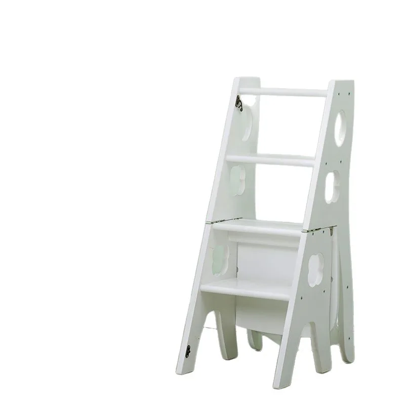 

Thickened rubber, solid wood ladder stool, multi-functional ladder chair