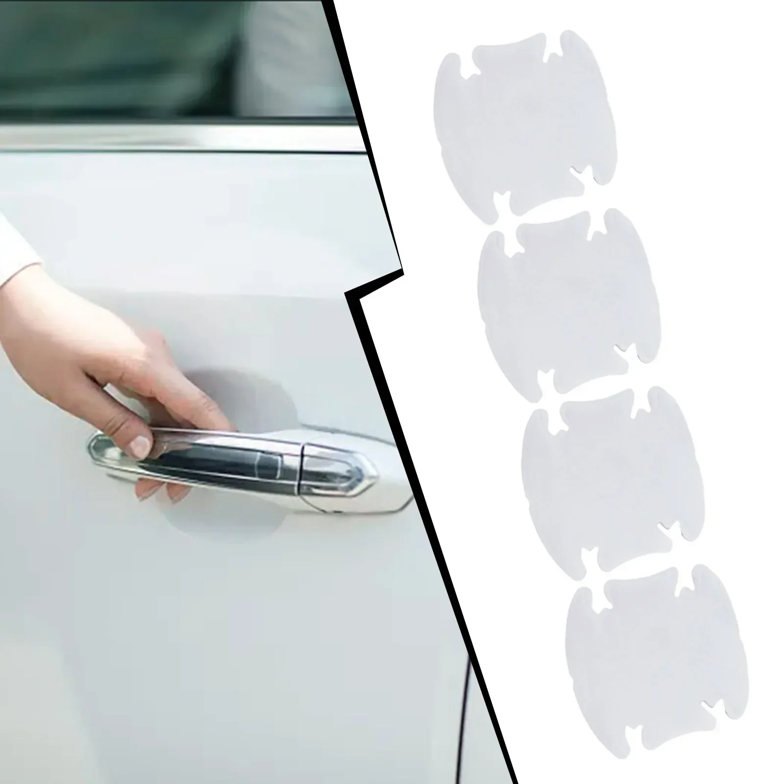 Accessory Door Handle Film Bowl Car Decal Fiber Vinyl Invisible Paint Sticker Transparent Waterproof 8.5cmx9.5cm