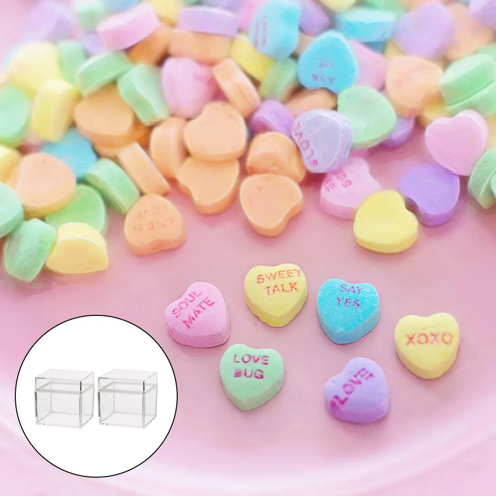 

2Pcs Candy Box Clear Display Case Transparent Storage Organizer for Wedding Party Favor Jewelry Holder