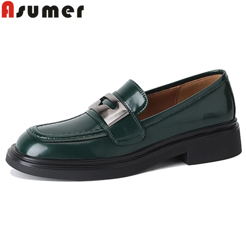 

ASUMER 2024 New Shallow Square Med Heels Dress Shoes Sheepskin Slip On Shoes Woman Fashion Ladies Dress Pumps