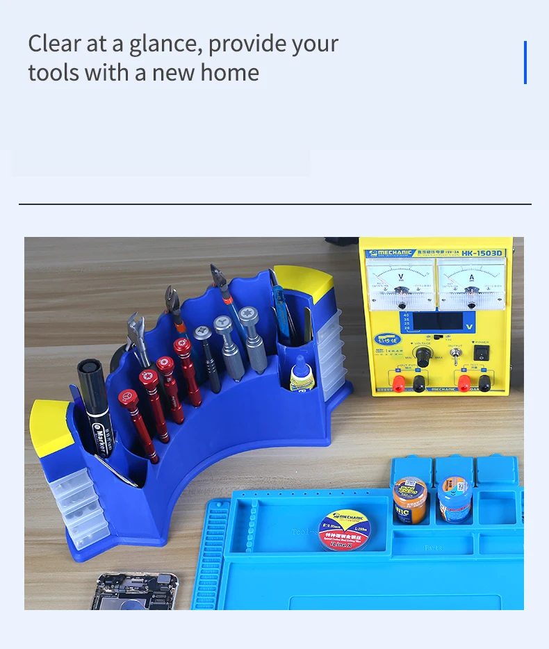 

MECHANIC MT-BR5 MT-BR10 Repair Storage Rack for Screwdriver Tweezers Parts Container Tools