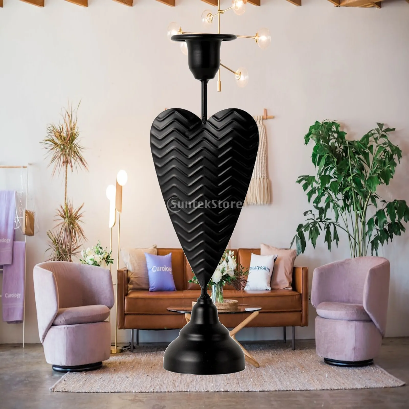 Black Metal Candlestick Holder Taper Candle Stand for Wedding Table Centerpiece Home Decor Rustic Fireplace Mantle Ornament