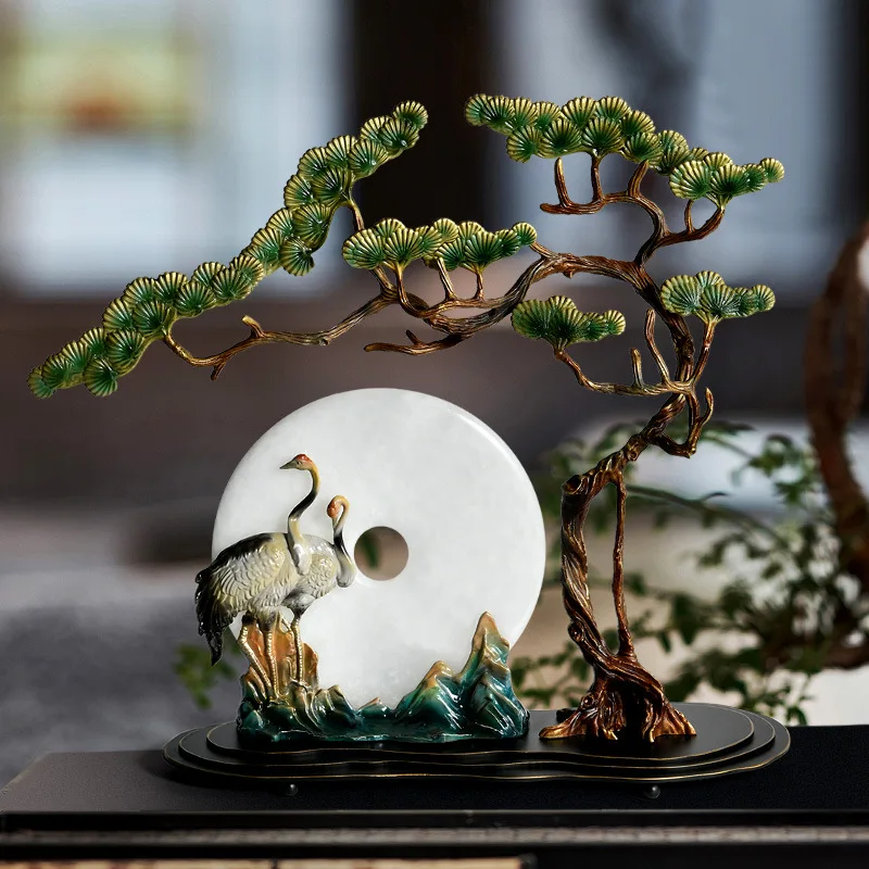 pine enamel ornaments, living room entrance office lucky decorations, high-end housewarming, new home opening