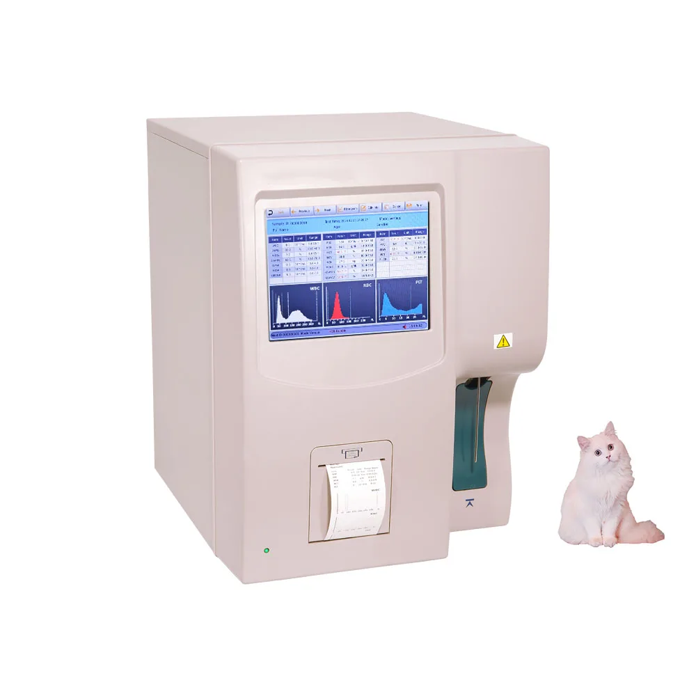 3 Part Fully Automatic Veterinary Hematology Analyzer 7.0inch LCD Monitor Electric Powered Blood Analysis Cell Blood Counter