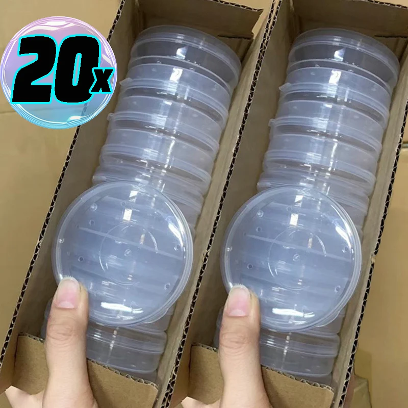 1/20PCS Transparent Plastic Powder Puff Storage Box Breathable Moisture-proof Dustproof Storage Packing Boxes Makeup Case Tools