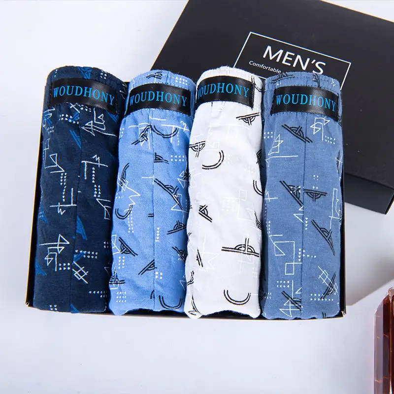 4Pcs MEN UNDERWEAR Seluar Dalam Dewasa Lelaki Men Briefs Cotton Spender Male Boy Undergarment printing