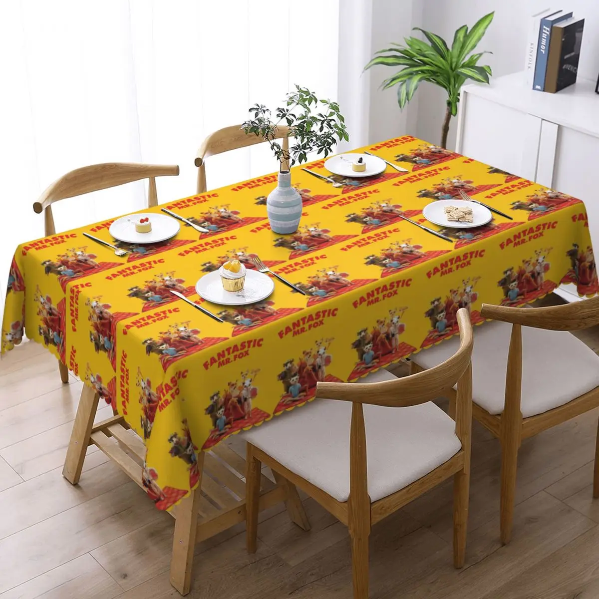 Fantastic Mr Fox Movie Poster Custom Rectangular Tablecloth Waterproof Table Cover for Dining Events Table Cloth