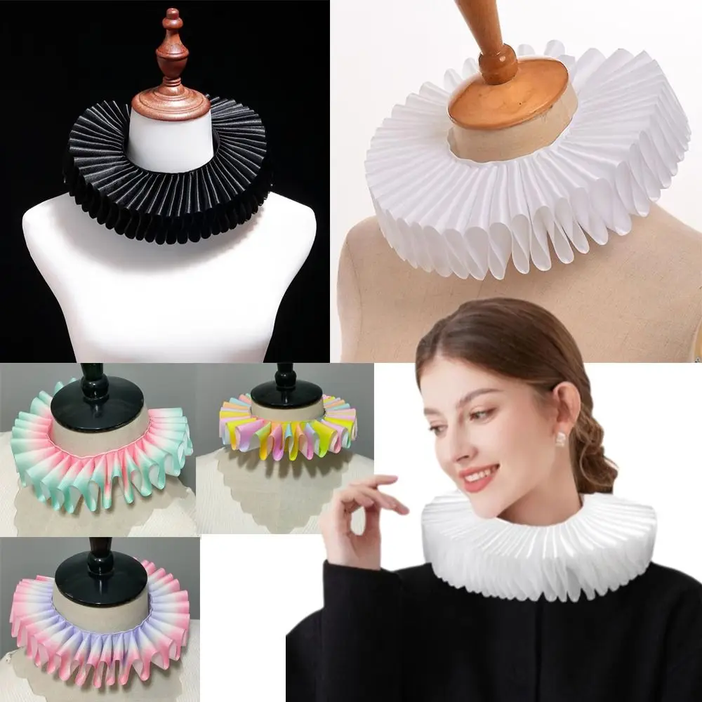 Lace Design Fake Collar Ruffled Style Multi-layer Construction Neck Collar Adjustable Elegant Ruffled Collar