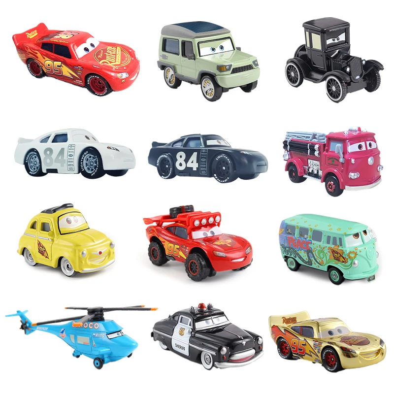 Лот Disney Pixar Car 2 3 Lightning McQueen Mater Jackson Storm King Mater Miss Fritter Frank Самолет Игрушечная модель для детей в подарок