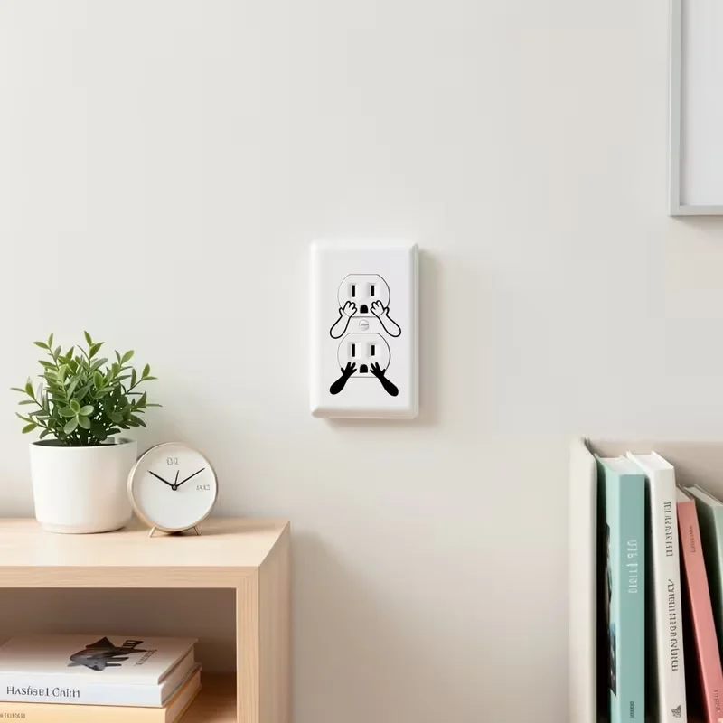 6 pairs, fun vinyl stickers with cute wall art, hand socket stickers, humorous and interesting stickers, home decoration