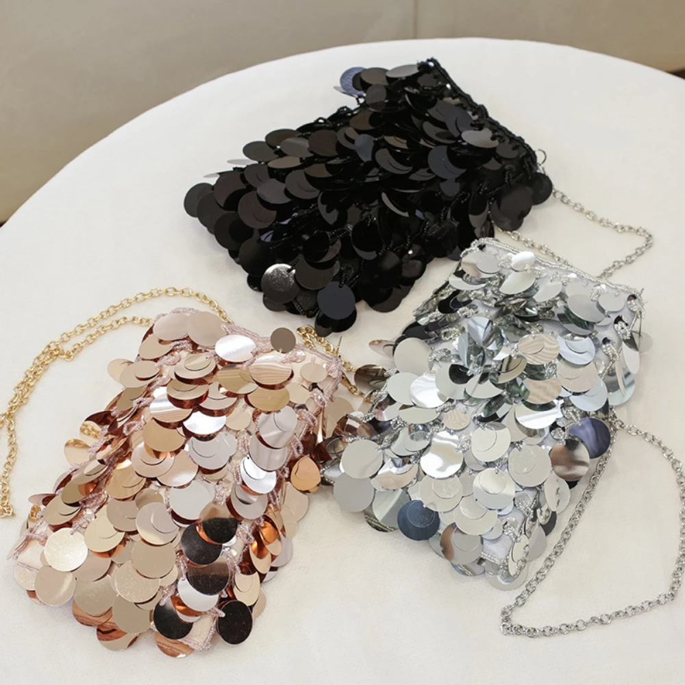 Shoulder  Bag Sequin Banquet Party Bag Shoulder Phone Bag for Women Girls' Phone Bag Mini Bag Makeup Bag Birthday Gift