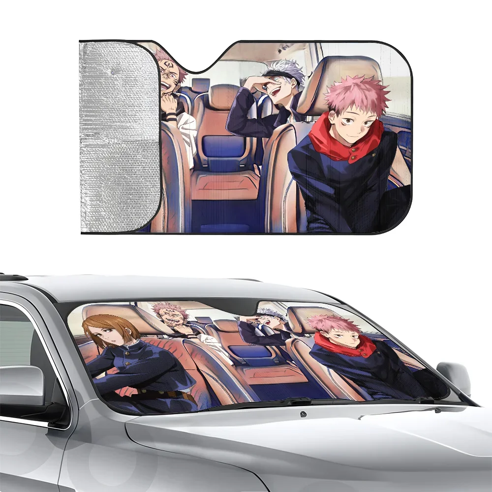 

J-Jujutsu Kaisen аниме автомобиль Sunsha теплоизоляционная алюминиевая пленка лобовое стекло солнцезащитные блоки УФ-лучи автомобильный солнцезащитный козырек