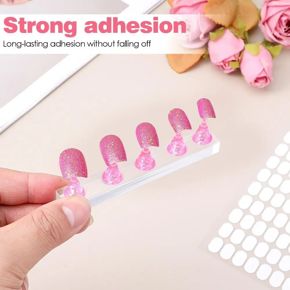 1000Pcs Double-Sided Nail Stand Double Sided Tape Mesh Transparent Nail Art Tape No-Trace Wearable Nail Support Tape