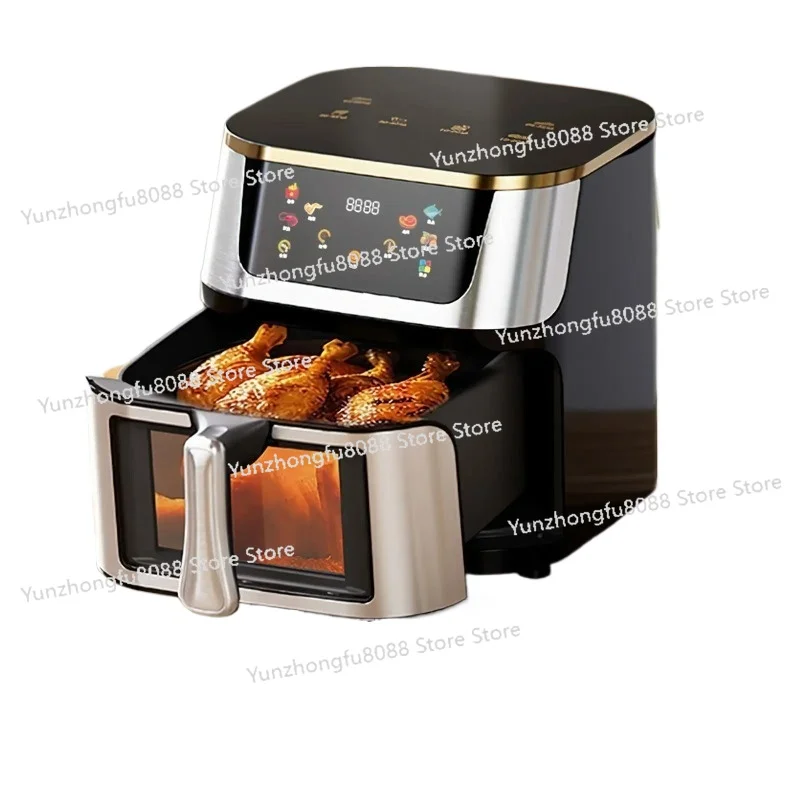 

1400W Air Fryer 8L Stainless Steel Visible Wide Capacity Electric Oven Touch Glass Multifunctional Electric Fryer