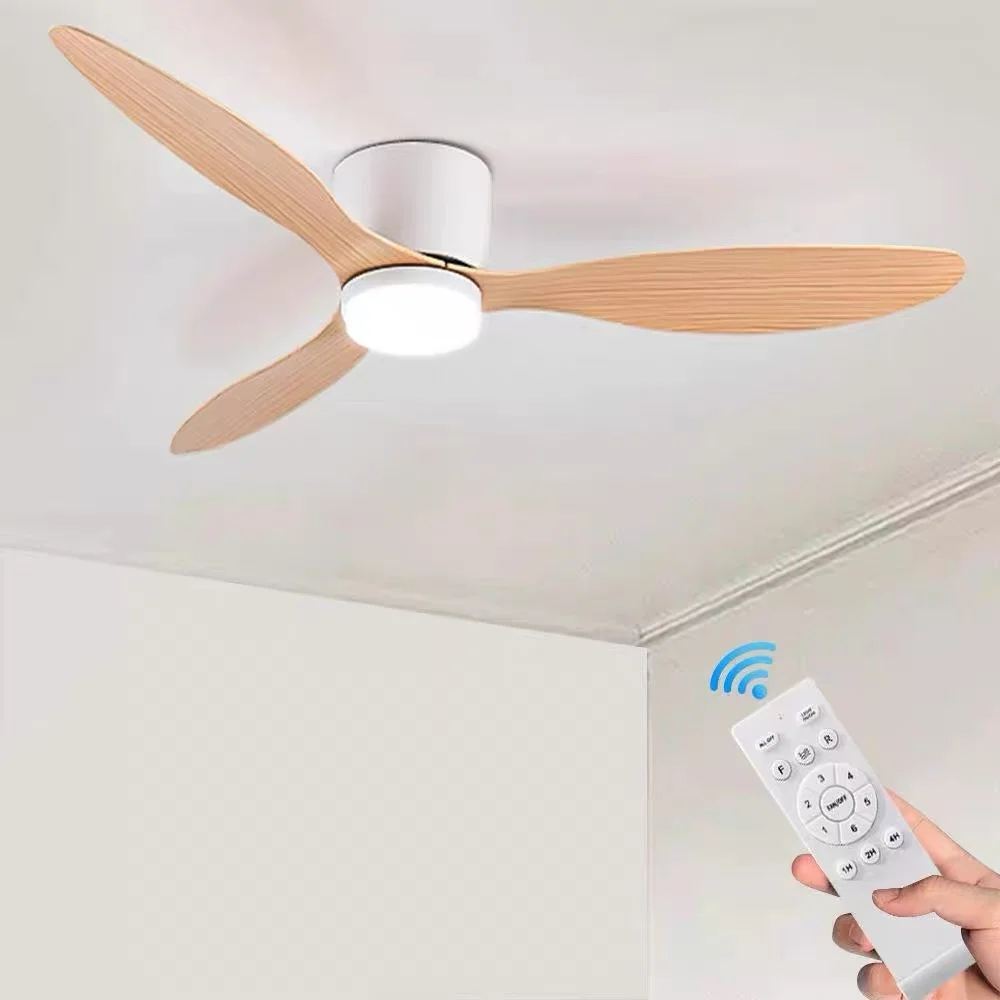 42/52 Inch Ultra Thin DC Ceiling Fan With Remote 6 Speed Silent Fan 3 ABS Blades Energy Saving For Low Ceiling Small Spaces