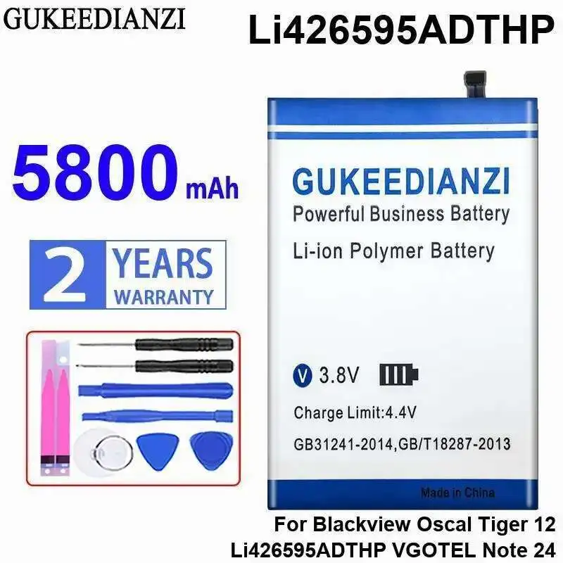 

5800Mah For Blackview Oscal Tiger 12 Li426595adthp Vgotel Note 24 Reliable Power Premium Replacement Mobile Phone Battery