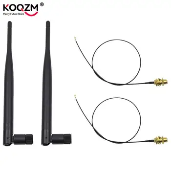 Wifi anten için Intel AC 9260 9560 8265 8260 7265 7260 NGFF M.2 kartı 2 x 6dBi M.2 IPEX MHF4 U.fl kablosu RP-SMA