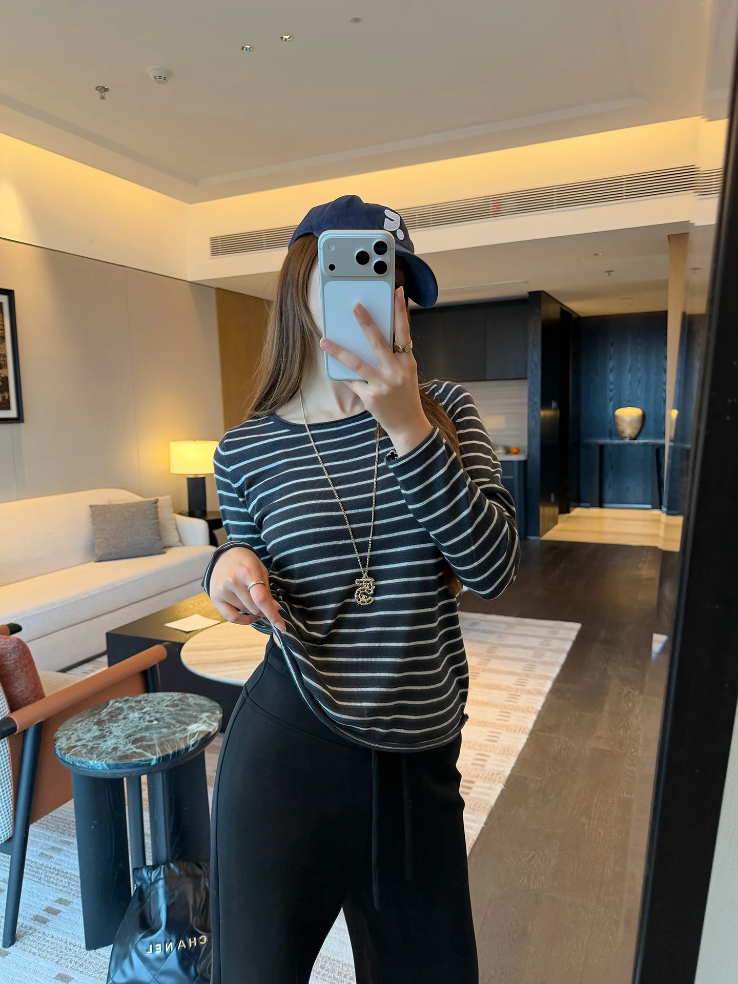 

New 330 Women's T-shirt Long Sleeve Loose Fit Comfortable Cool Sensation Striped Casual Style Polyester Blend Spring Fashion