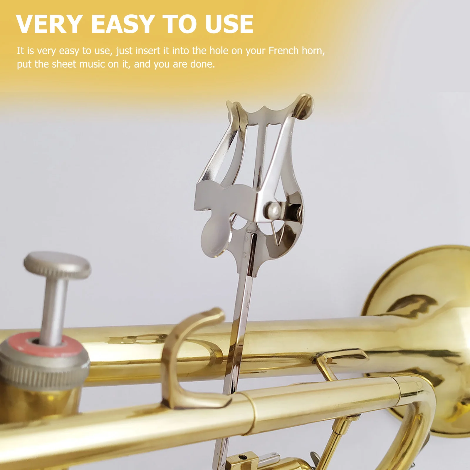 

French Horn Music Score Clip Portable Sheet Music Holder Strong Iron Material Easy Carry Durable Not Easy Deform Compatible With