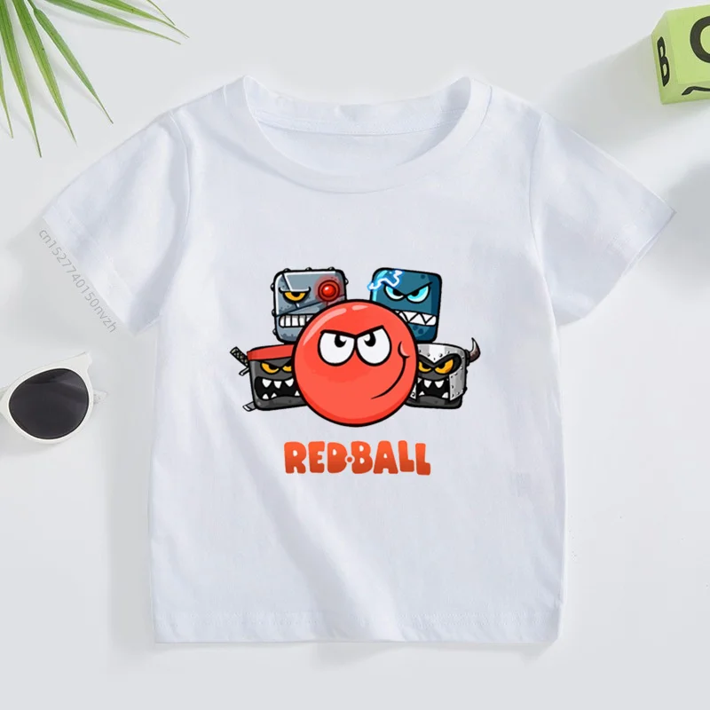 Kids Funny T-shirts Boys Girls Gift Game Shop Red Ball 4 Cartoon Print Tshirts Children\'S Casual Short Sleeve Hip Hop Tops