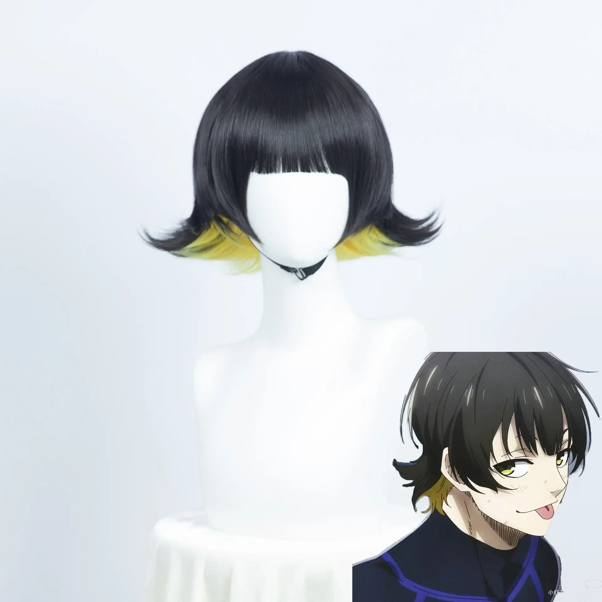 

Синий парик для косплея Fengle Hui, стильный дизайн, защита от завивания, реалистичная имитация кожи головы