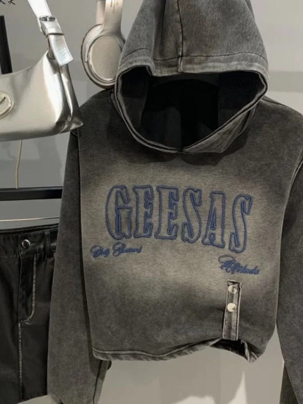 

Большие размеры 300 Pou, американская толстовка с капюшоном adient, женская толстовка ort Jaet, модный топ в стиле ретро для пикантных девушек, свободный крой, длинный све с капюшоном