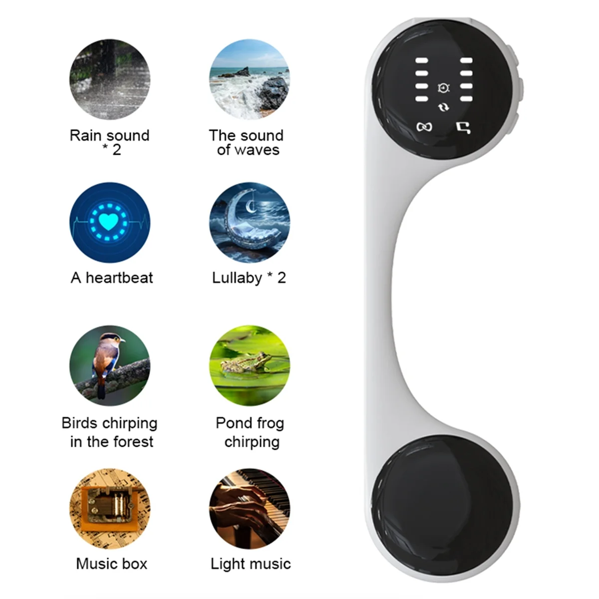 Bone Conduction Bluetooth Speaker White Noise Sleep Aid Music Box with LED Display Support TF Card Timed Shutdown Pink