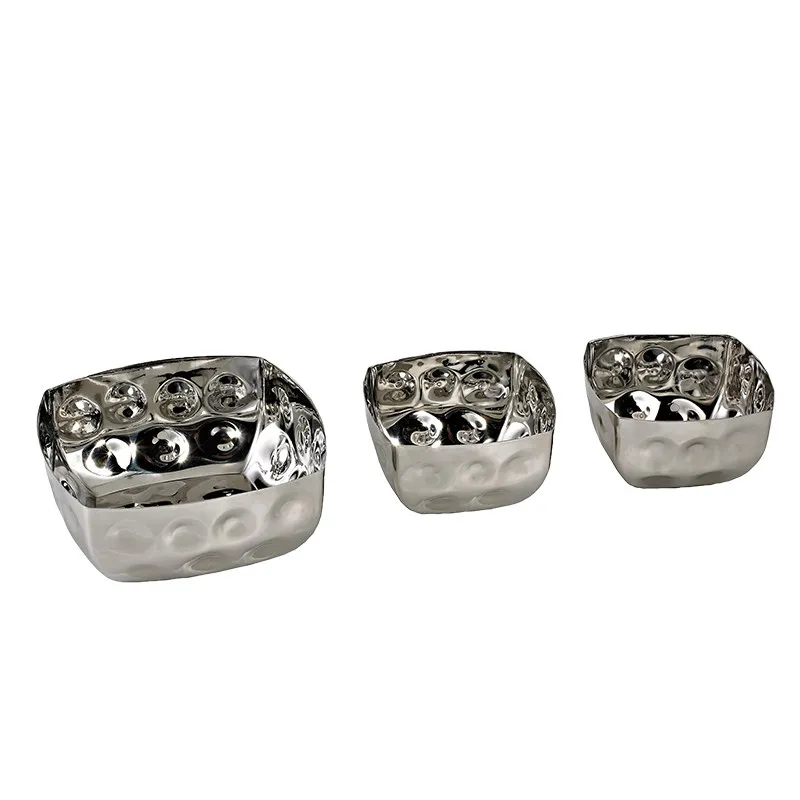 Commercial stainless steel hammer point fruit plate fruit pot snack hotel KTV hot pot shop candy plate taste plate nut melon