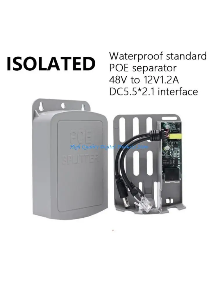 U2JE Durability 48V To 12V 1.2APoE Splitter Outdoor PoE Networking Expander Waterproof Splitter,Complies with IEEE802.3af/at