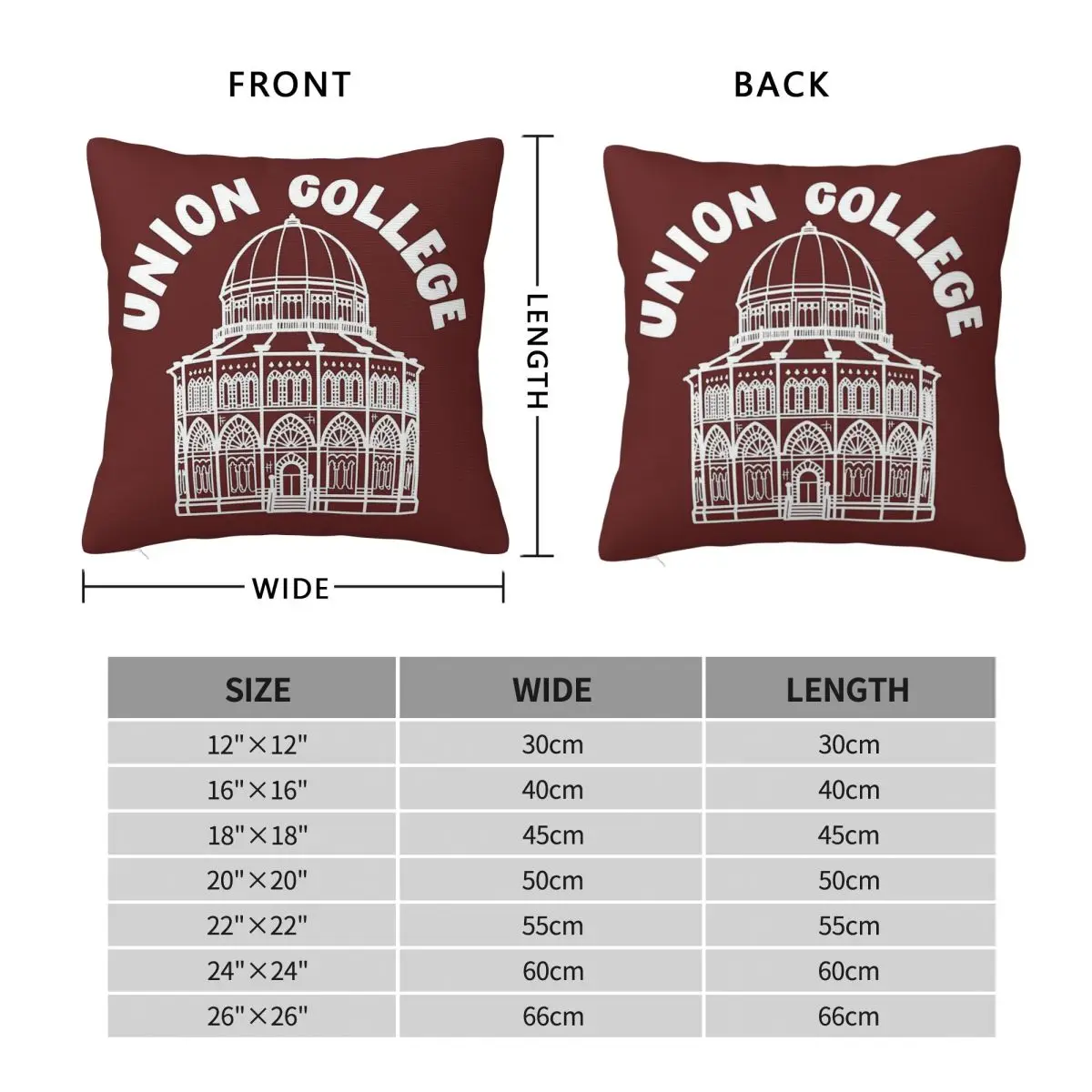 Union College Nott Memorial Pillowcase Polyester Linen Velvet Pattern Decorative Throw Pillow Case Car Cushion Cover Wholesale
