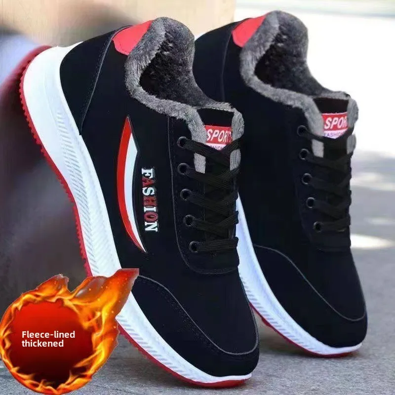 Winter Shoes Mens Snow Boots Thick Fur Non-slip Sneakers Male Cotton Ankle Boots Lightweight Outdoor Hiking Warm Walking Shoes