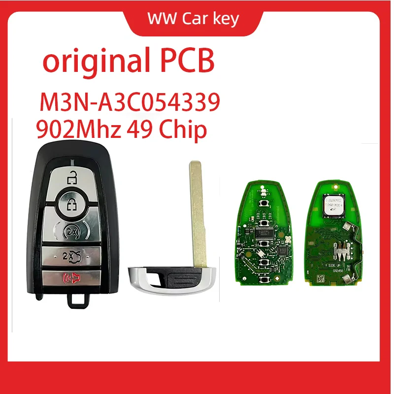Original Board 5 Button Smart Key For Ford Mustang 2023+ Remote  902Mhz 49 Chip Keyless Go M3N-A3C054339 MR3T-15K601-BB