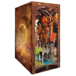 DIY Book Nook Wooden Miniature Model Kit Spirit Valley of The Magic Ring Bookend 3D Puzzle Bookshelf Home Decor Friend Gifts