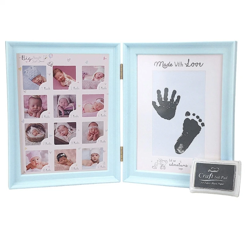 

Newborn Handprint Footprint Photo Frame Baby Growth Moment Record House Decor