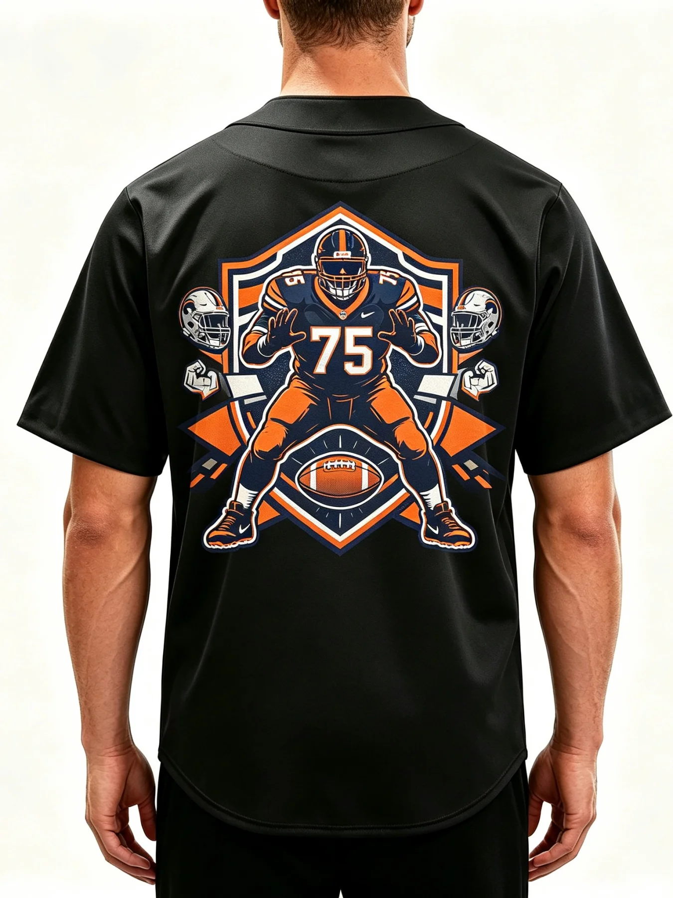Vintage #21 Retro American Football Player Graphic Baseball Jersey Rugby Print Button-Up Short Sleeve Shirt for Sports Lovers Casual Wear