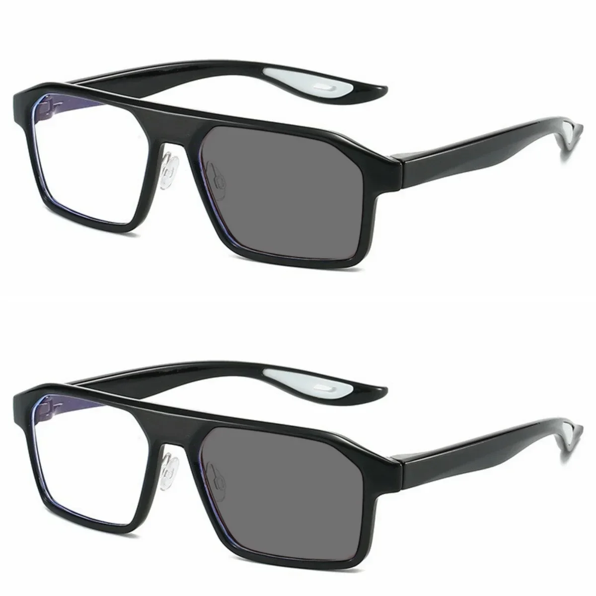 Retro Photochromic Prescription Glasses Men Anti Blue Ray Photochromic Grey Reading Customized Eyeglasses