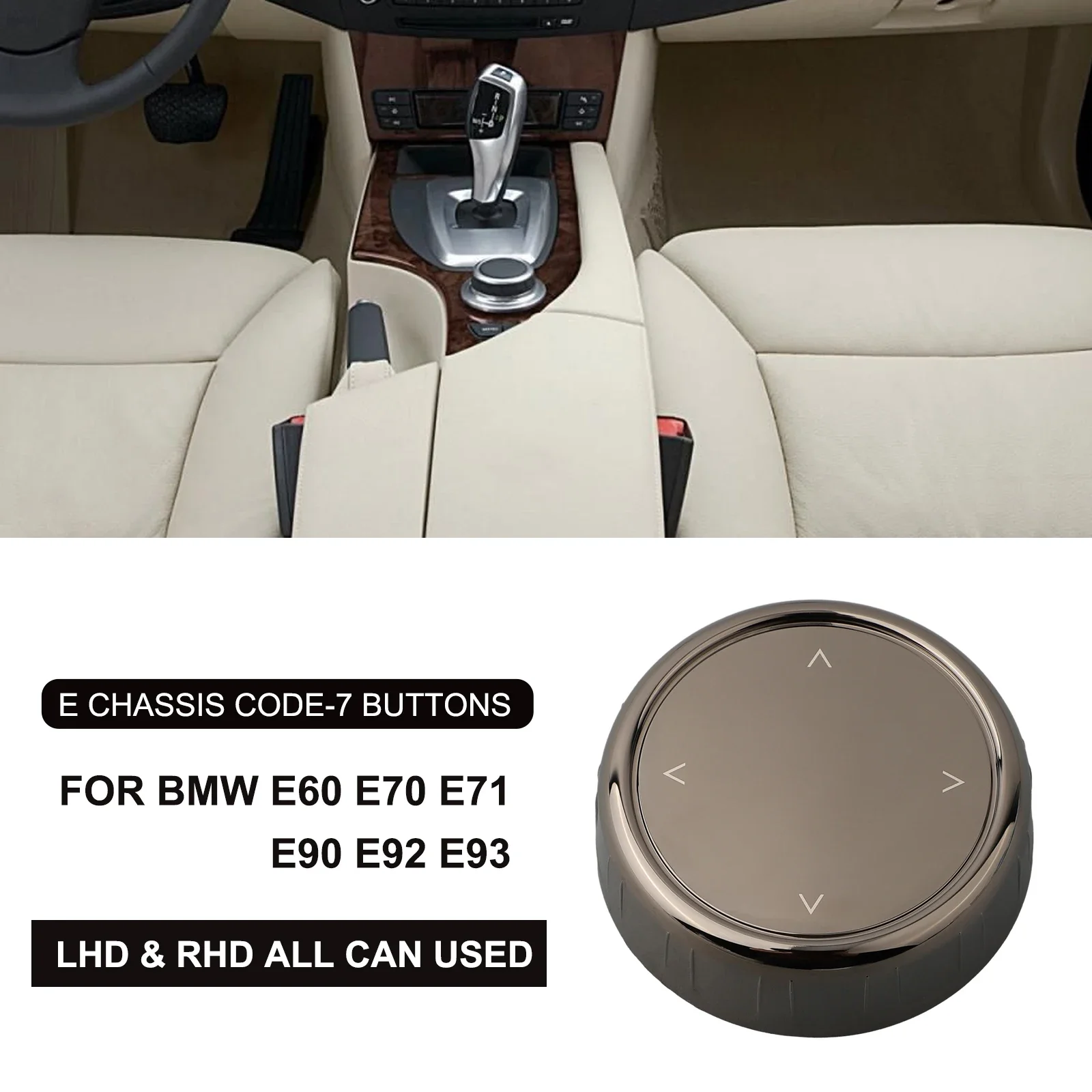For BMW E60 E70 E71 E72 E66 Auto Parts Multimedia Button Button Knob Cover Replacement Car Accessories Waterproof