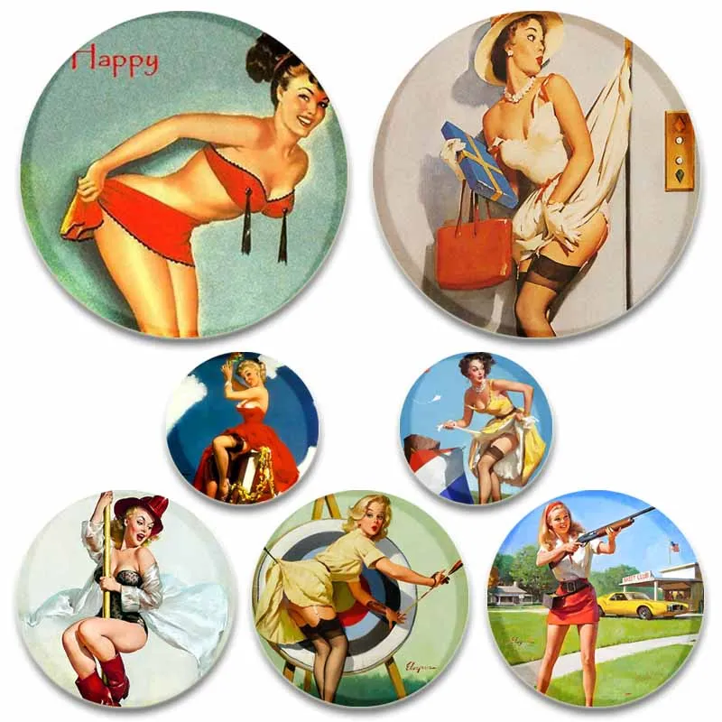 Fashion Jewelry Accessories Pin Up Girl Brooch Handmade Enamel Pins Cosplay Badge Clothes Backpack Hat Lapel Pin Gifts for Fans