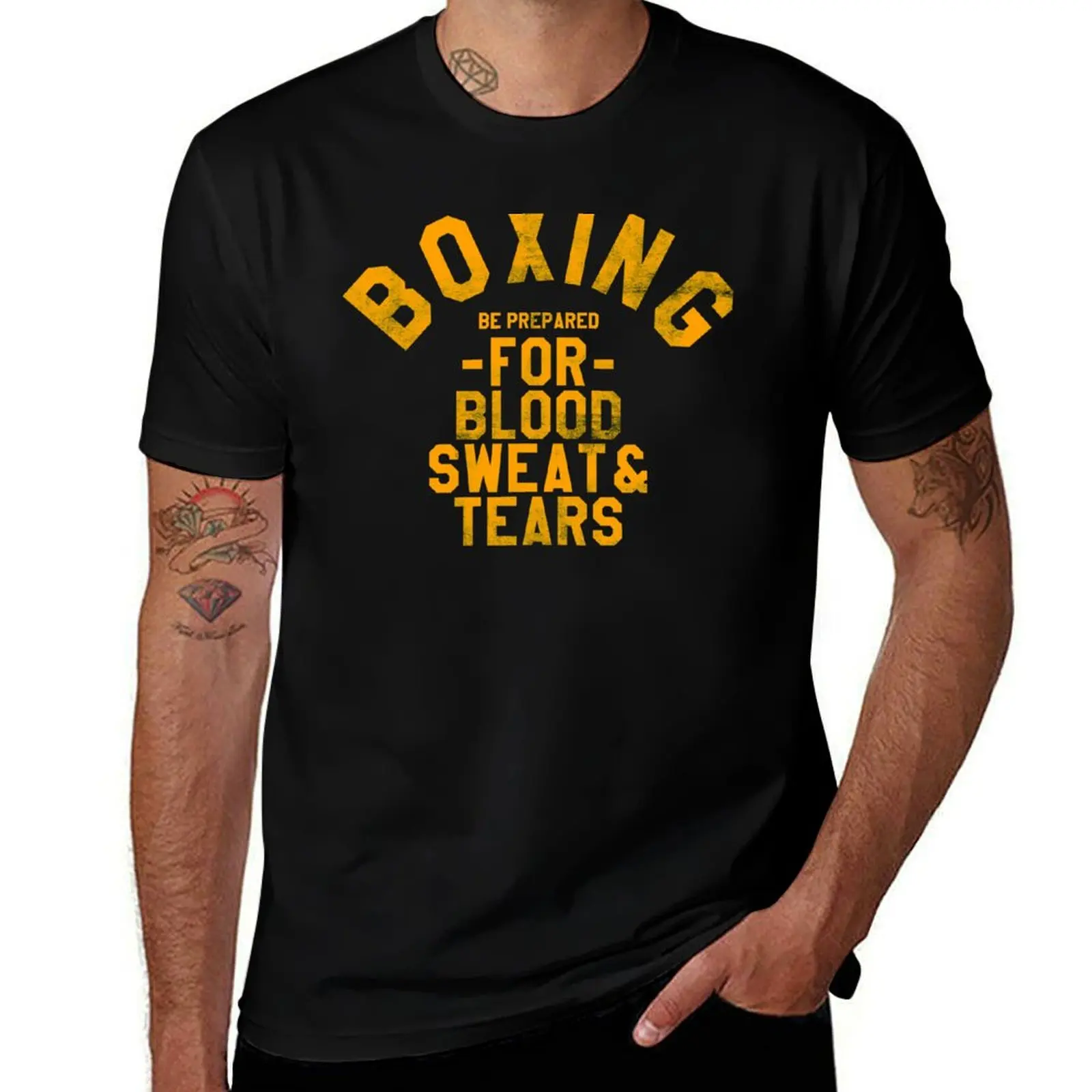 BOXING, BE PREPARED FOR BLOOD SWEAT AND TEARS WASH OUT BY SUBGIRL T-Shirt blue archive man clothes clothes for men