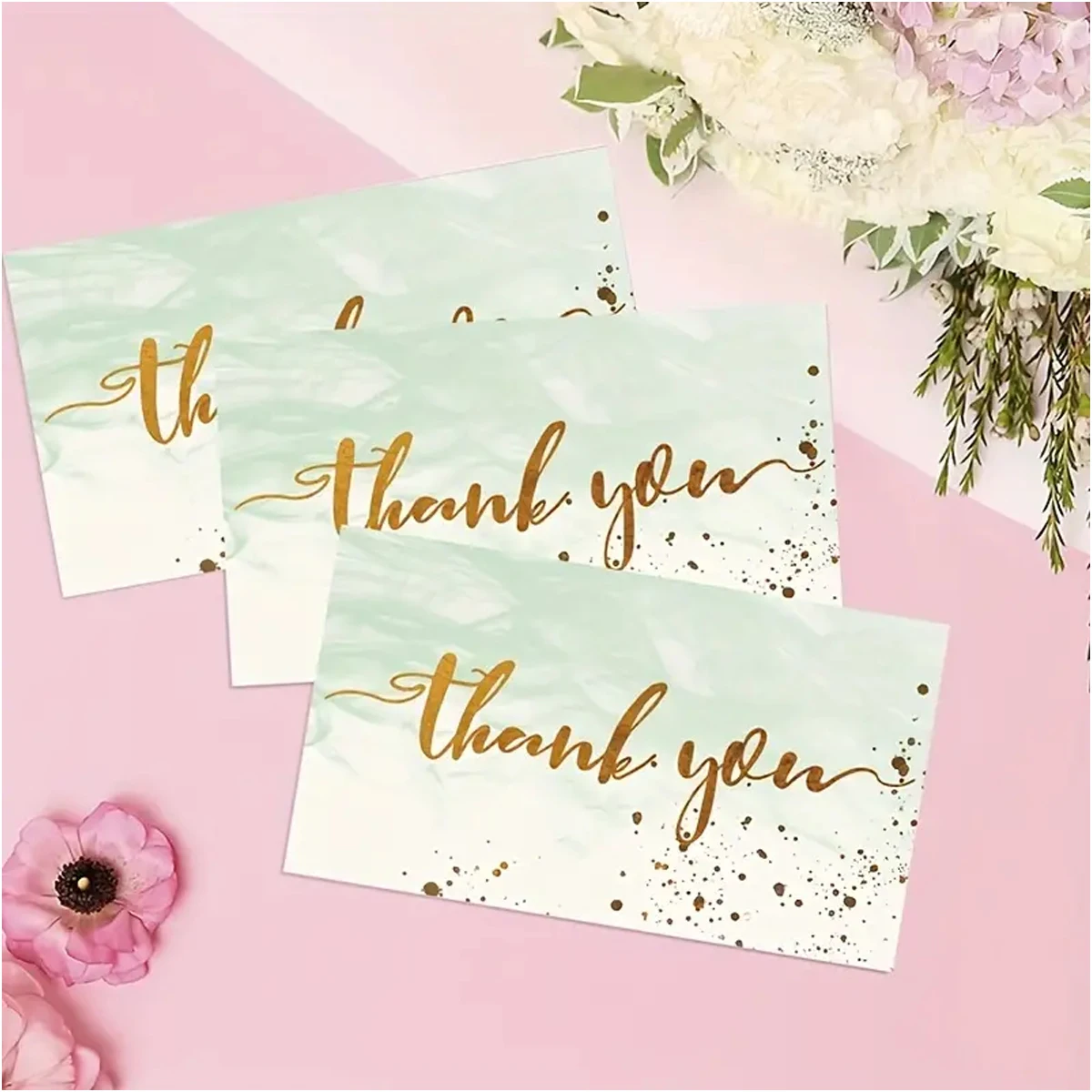 50pcs Thank You Cards, Thank You Notes Suitable For Small Business Wedding Thank You Card Christmas Birthday Baby Shower Gifts