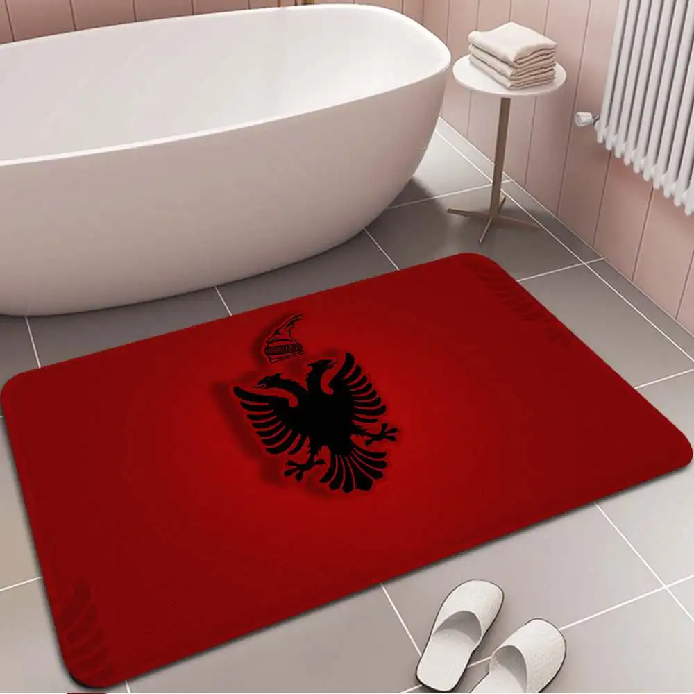 Albania Flag Bathroom Mat Washable Non-Slip Living Room Sofa Chairs Area Mat Kitchen Bedside Area Rugs