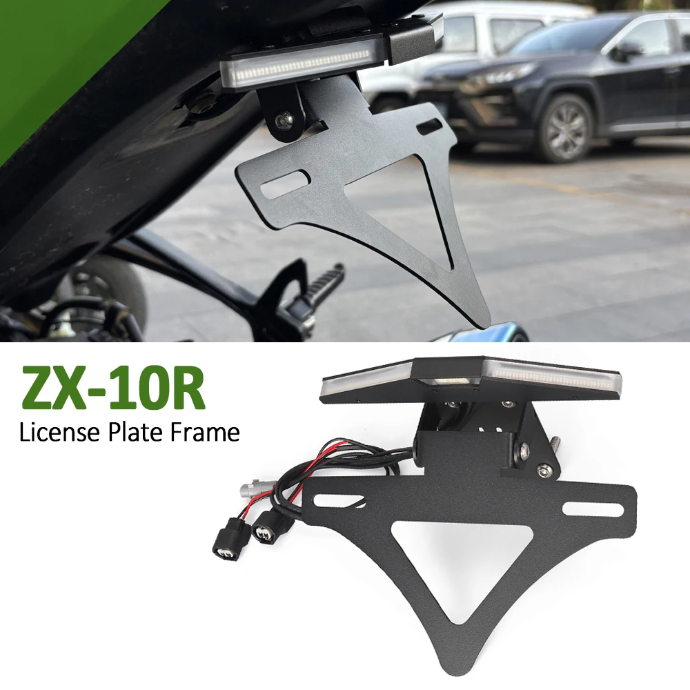 

For KAWASAKI NINJA ZX-10R ZX10R ZX10RR ZX-10RR 2023 2024 2025 Motorcycle Rear License Plate Mount Holder Turn Signal Light