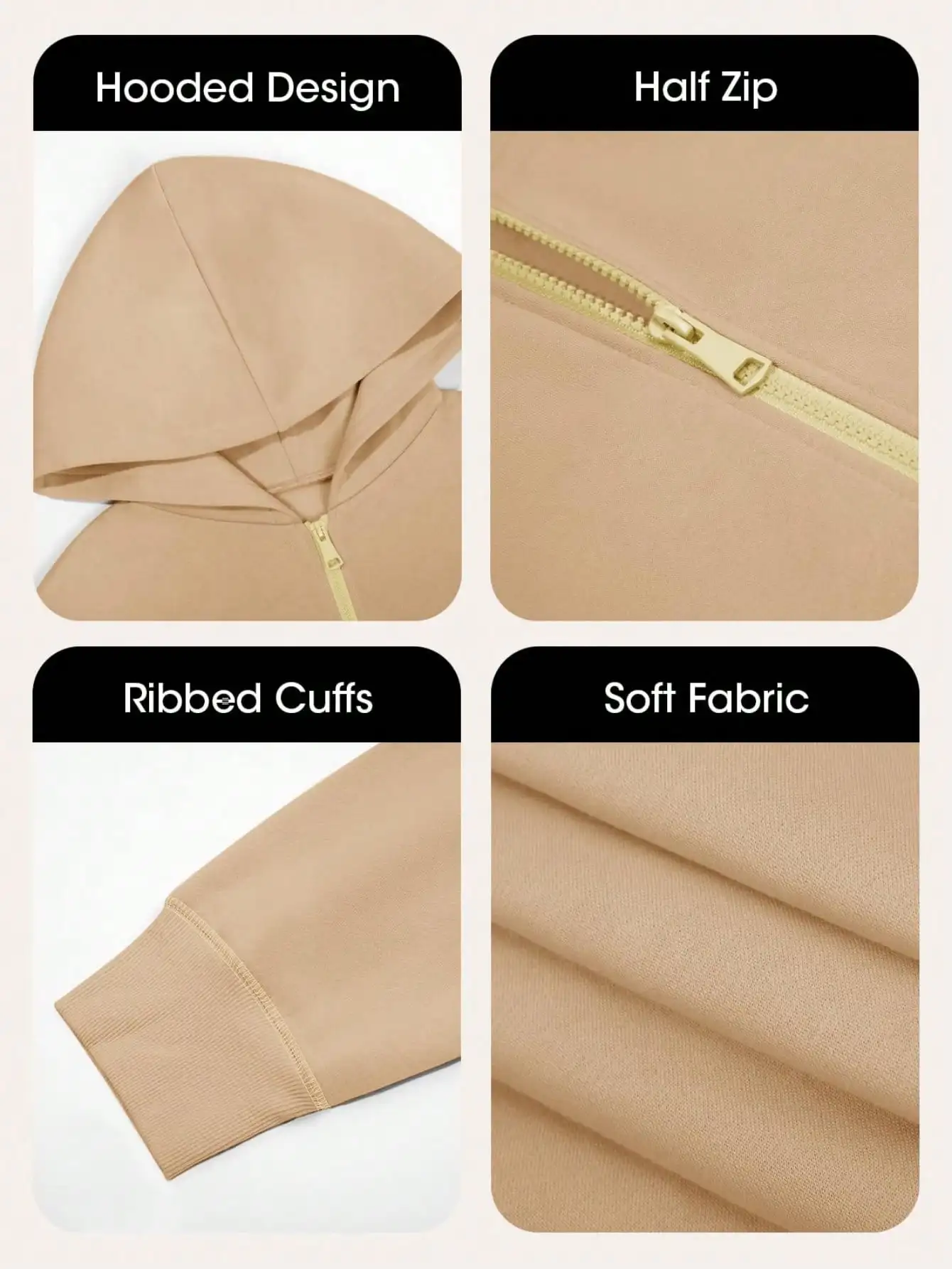 سترة Fisoew Fashion Rapper Style للسيدات ذات قلنسوة قصيرة بقصة ضيقة Y2K ذات غرز متباينة ملابس الشارع الشهير