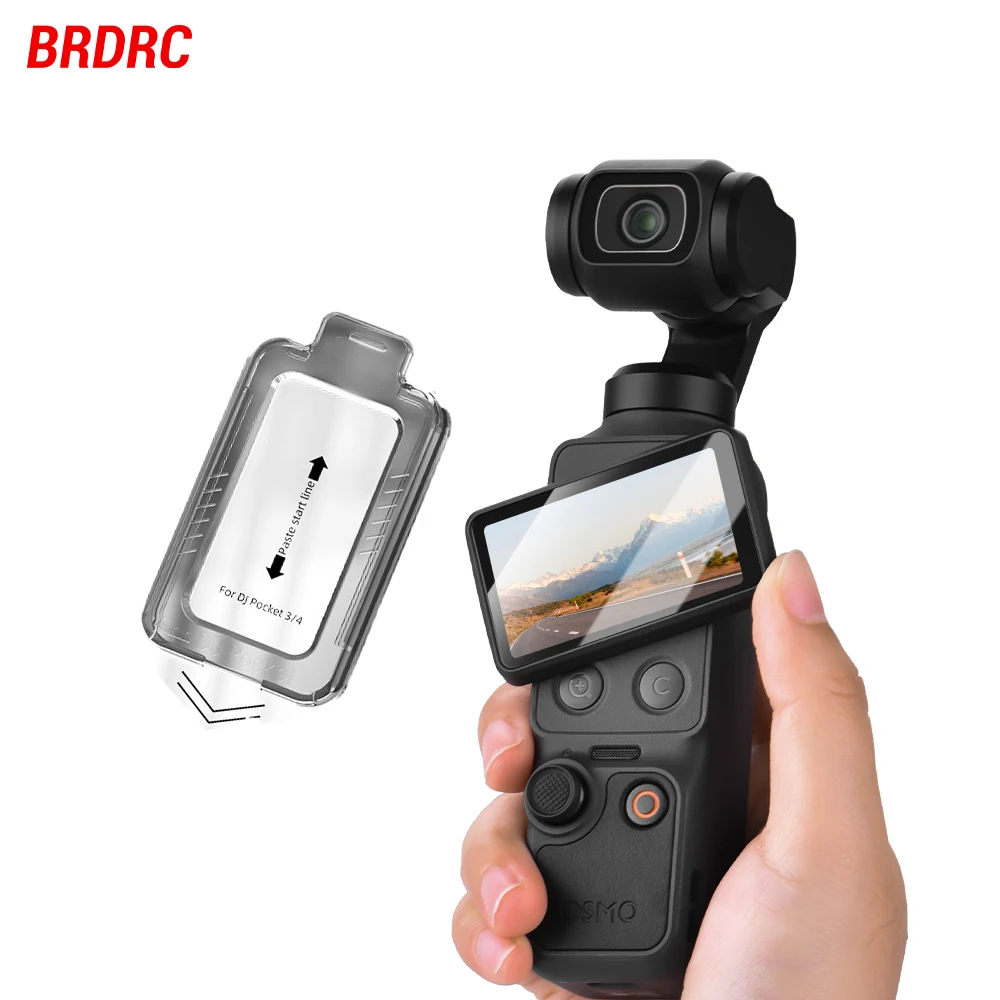 Protector de Pantalla BRDRC para Cámara DJI Pocket 4, Película de Vidrio Templado HD, Resistente a Arañazos, Película AR con Instalación de Alineación Automática